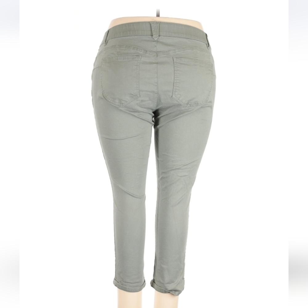 Democracy Sage Green Pants with Navy Label - Picture 2 of 3